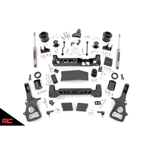 PartzBiz HD: 4404663-Rough Country 33430 6" Lift Kit w/ N3 Shocks 2019 Dodge Ram 1500 4WD Suspension 4x4 rwd Best New Front coil spring spacer Hemi Laramie Big Horn Tradesman SXT Rebel Limited Lone Star Sport offroad NEW