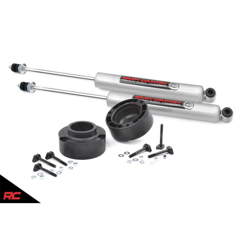PartzBiz HD: 4404625-Rough Country 374.20 Front 2.5" Leveling Kit N3 Shocks 1994-2012 Dodge Ram 3500 4x4 best new suspension upgrade system limited trx st express long horn big horn laramie offroad shocks spring spacers