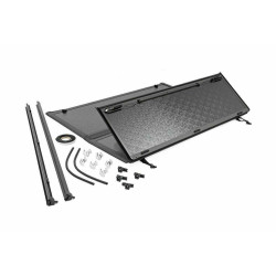 PartzBiz HD RT-47120580 - Rough Country 47120580 Hard Tri-Fold Tonneau Bed Cover 19-Up GM Silverado Sierra 5.8Ft 5 1/2 foot Bed Best New Upgrade Z71 High Country Denali LT LTZ 4WD 4X4 2WD 