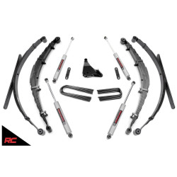 PartzBiz HD RT-50130 - Rough Country 50130 4" Lift Kit w/ N3 Shocks 99-04 Ford Super Duty F250 F350 4WD Super Duty Diesel Powerstroke 4wd 4x4 Offroad best new steering upgrade Shock Absorber leaf spring suspension