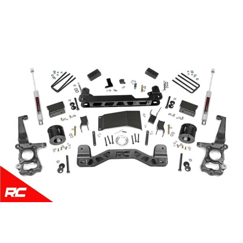 PartzBiz HD: 4404613-Rough Country 55530  4" Lift Kit w/ N3 Shocks 2015-2019 Ford F150 4WD Suspension King Ranch Lariat Extended Crew Cab Pick Up 55731 V8 V6 4-Door 2-Door Raptor XLT SSV