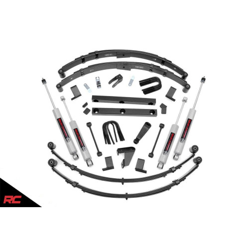 PartzBiz HD: 4404623-Rough Country 620MN2 4" Lift Kit for 1987-1995 Jeep Wrangler YJ 4WD Suspension Lift Lifted Bump Steer Absorber Damper Best New Upgrade Kit System Suspension 4x4 Offroad 