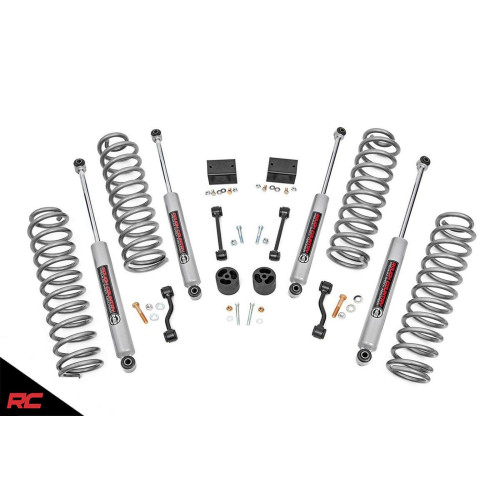 PartzBiz HD: 4404601-Rough Country 67731 2.5" Lift Kit w/ N3 Shocks for 2018-Up Jeep Wrangler JL 4DR 4X4 sport sahara unlimited best new suspension upgrade shocks springs 