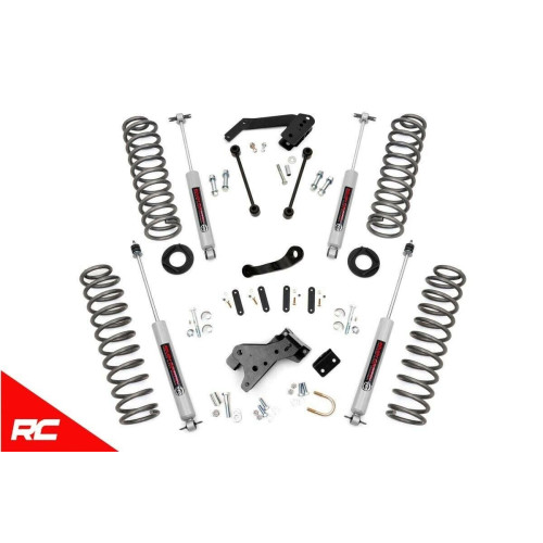 PartzBiz HD: 4404562-Rough Country 68230 4" Lift Kit for  2007-2018 Jeep Wrangler JK 2-Door w/ N3 Shocks Best New Suspension Lift Kit Upgrade Offroad Custom Unlimited Sport Rubicon Moab Sahara 2 Door 4x4 4wd 2wd Front Axle