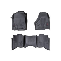 PartzBiz HD RT-M-31213 - Rough Country M-31213 Heavy Duty All Weather Floor Mat Set 12-18 Dodge Ram 1500 Best New Upgrade Limited Long Horn Express Crew Cab Long Short Bed Mega Crew Cab 4x4 Offroad hemi V8 V6 Rebel 