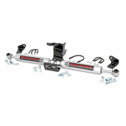 PartzBiz HD RT-87304 - Rough Country N3 Dual Steering Stabilizer for 18-Up Jeep Wrangler JL Gladiator 87304 JT 4-door 2-door 4wd 2wd 4x4 rwd best new upgrade suspension unlimited sport rubicon sahara
