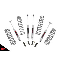 PartzBiz HD RT-PERF678 - Rough Country PERF678  2.5" Lift Kit w/ N3 Shocks for 2007-2018 Jeep Wrangler JK 4WD Best New Suspension Lift Kit Upgrade Offroad Custom Unlimited Sport Rubicon Moab Sahara 2 Door 4x4 4wd Axle
