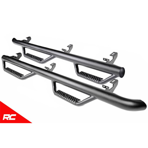 PartzBiz HD: 4404506-Rough Country RCJ1980T Nerf Bar Hoop Steps for 2019-Up Jeep Gladiator JT Side Step Sport Rubicon Sahara Rock Rail Rocker Armor Protection Best New Upgrade 4x4 4wd