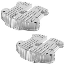 PartzBiz HD DS09401957 - หยาบ CRAFT Chrome Grooved Rocker กล่อง RC-610-001 Harley M8 มอเตอร์ 17-Up
