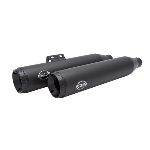 PartzBiz HD: 4404305-S&S Cycle 550-0737 Black Grand National Slip-On Mufflers 18-19 Harley Softail M8 1801-1357 18011357 Milwaukee Eight