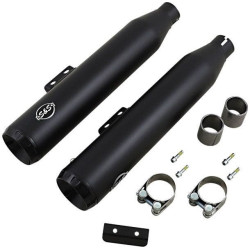 PartzBiz HD SS550-0754B - S&S Cycle Black Grand National 50 State Slip-On ท่อเก็บเสียง Harley Softail M8 18-20