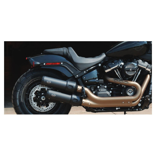 PartzBiz HD: 4404178-S&S Cycle Black Grand Nationals Slip-Ons Mufflers สำหรับ Harley Fat Bob FXFB 2018 550-0734
