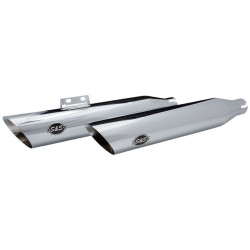 PartzBiz HD SS550-0753B - S&S Cycle Chrome Slash Cut 50 State Slip-On ท่อเก็บเสียง Harley Softail M8 18-20