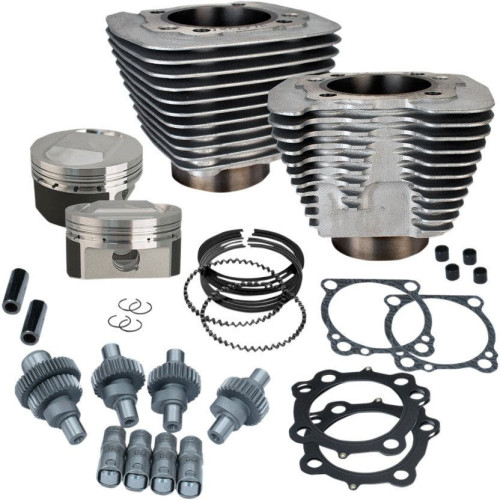 PartzBiz HD: 4404153-S&S Cycle Silver Powder Coat 1200cc ถึง 1250cc Hooligan Big Bore Kit XL 00-17 | 910-0609