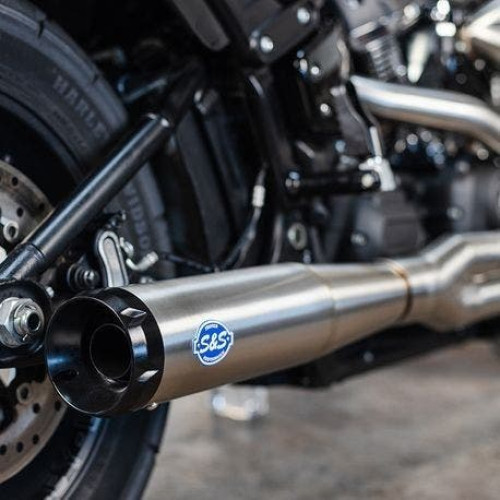 PartzBiz HD: 4404130-S&S Cycle SuperStreet 2-1 Exhaust System Stainless w/ Black Tip M8 Softail 18-Up Harley
