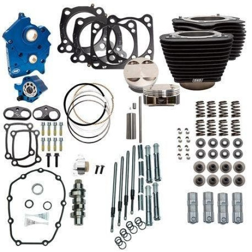 PartzBiz HD: 4404081-S&S M8 Power Pack 128 Oil Cooled Chain Drive Non-Highlighted Fins Chrome Tubes