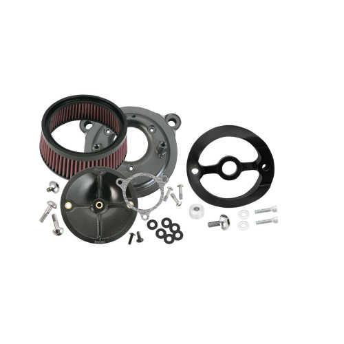 PartzBiz HD: 4404060-S&S Super Stock Stealth Stage 1 Air Cleaner w/ Rushmore Adapter 14-16 FLH/T 170-0061 170-0261 495382 492346