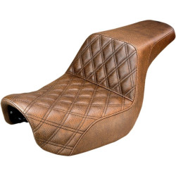 PartzBiz HD DS08030568 - Saddlemen 806-04-172BR Brown Step Up Rear LS Seat 06-17 Harley Dyna FXD FLD FXDWG 0803-0568 08030568