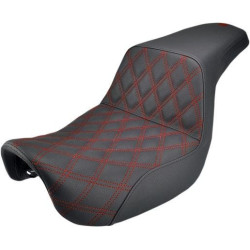 PartzBiz HD DS08030593 - Saddlemen 806-04-172RD Black Step Up Full LS Seat Harley Dyna FXDWG FLD 06-17 0803-0593 08030593 sport best for performance lattice stitch red