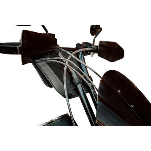 PartzBiz HD: 4403912-Saddlemen Black D160 T Bar Handlebar Hard Tool Bag EX000954 Custom Harley Metric 3550-0307 35500307 luggage roll best for barbag chopper bagger softail dyna stunt 