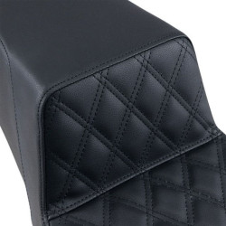 PartzBiz HD DS08011096 - Saddlemen Black Front Lattice Stitch LS Diamond Step Up Seat Harley FLH 97-07 | 897-06-172