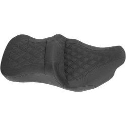 PartzBiz HD DS08010972 - Saddlemen Black Heated LS Diamond Road Sofa Two Up Seat 08-23 Harley FL | 808-07B-182HCT