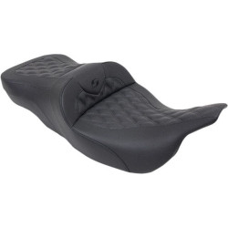 PartzBiz HD DS08010970 - Saddlemen Black Heated LS Road Sofa Two Up Seat Harley 97-07 FLHT FLHT FLT | 897-07-182HCT