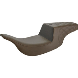PartzBiz HD DS08011359 - Saddlemen Brown Unknown Grip Step Up 2-Up Gel Seat Harley Electra Road Gli 97-07
