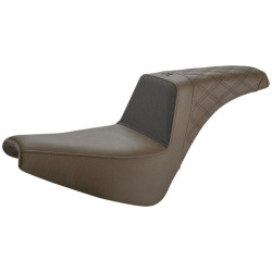 PartzBiz HD DS08021444 - Saddlemen Brown Unknown Gripper Step Up 2-Up Gel Seat Harley Softail 18-Up