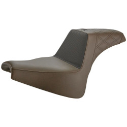 PartzBiz HD DS08021442 - Saddlemen Brown Unknown Gripper Step Up 2-Up Gel Seat Harley Softail FXFB 18-Up