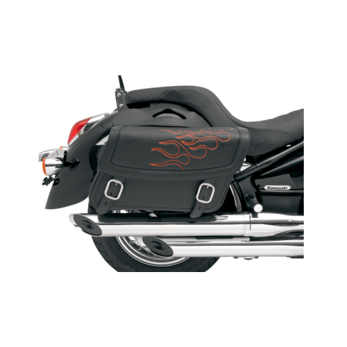 PartzBiz HD: 4403698-Saddlemen Highwayman Tatto Orange Stitch Large Universal Throwover Saddlebags  | X021-05-0416