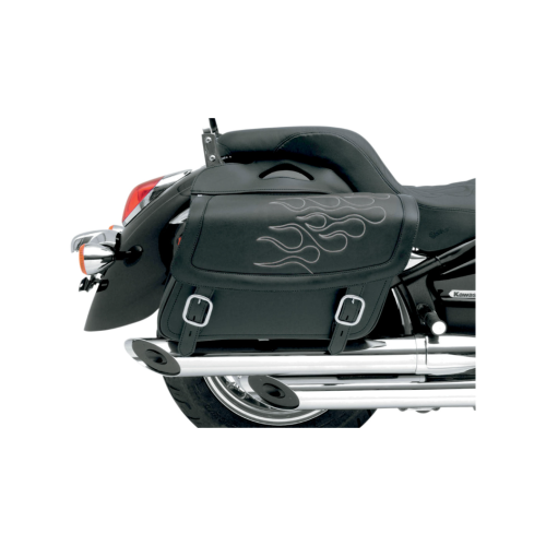 PartzBiz HD: 4403661-Saddlemen Highwayman Tatto Silver Stitch Jumbo Universal Throwover Saddlebags  | X021-05-0423