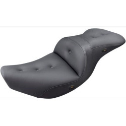 PartzBiz HD DS08102093 - Saddlemen I14-07-181HCT Heated Road Sofa PT 2 Up Seat w/o Backrest 14-19 Indian chief chieftain roadmaster springfield motorcycle black leather custom comfortable ride upgrade