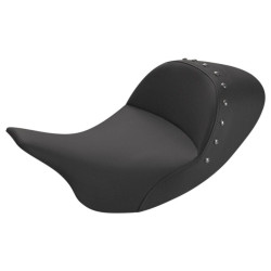 PartzBiz HD DS08011300 - Saddlemen Renegade Lariat Tour Black Studded Pillion Pad Seat Harley FLH/T 08-20