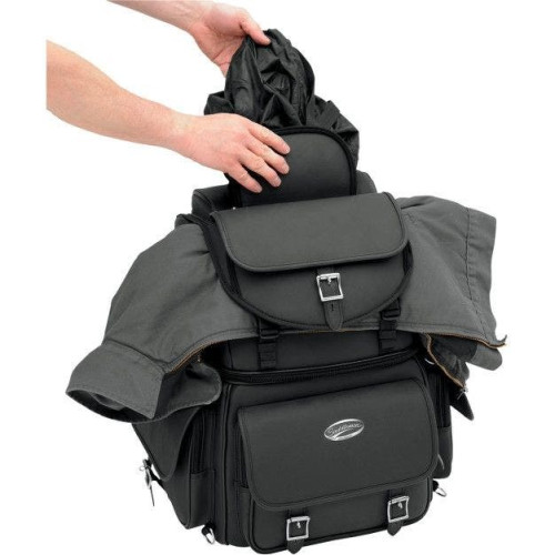 PartzBiz HD: 4403554-Saddlemen BR3400EX Combination Back Seat or Sissy Bar Bag Travel Luggage Harley | 3515-0120 PartzBiz HD: 4403554-Saddlemen BR3400EX Combination Back Seat or Sissy Bar Bag Travel Luggage Harley | 3515-0120