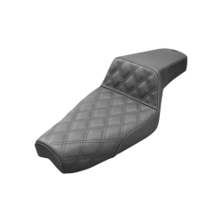 PartzBiz HD DS08040650 - Saddlemen Step-Up Front Lattice Stitch Black Seat 4 Harley 04-20 XL W/4.5 Gal Tank | 807-03-172
