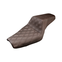 PartzBiz HD DS08040687 - Saddlemen Step-Up Front Lattice Stitch Brown Seat 4 Harley 04-20 XL W/4.5 Gal Tank | 807-03-172BR