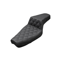 PartzBiz HD DS08040719 - Saddlemen Step-Up Full Lattice Stitch Black Seat 4 Harley 04-20 XL W/4.5 Gal Tank | 807-03-175