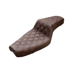 PartzBiz HD DS08040712 - Saddlemen Step-Up Full Lattice Stitch Brown Seat 4 Harley 86-03 XL Models | 879-03-175BR