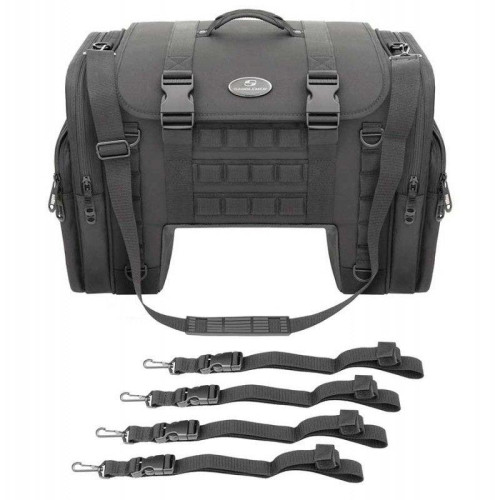 PartzBiz HD: 4403523-Saddlemen TS3200DE Deluxe Cruiser Tail Bag Saddlestow for Harley Metric