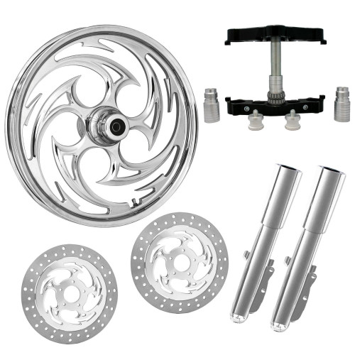 PartzBiz HD: 4403495-Savage Chrome 23" Wheel Tire Dual Rotors w/ Raked Triple Trees Lowers & Sliders | SAVAGE-DUAL-CHR-KIT-PCKG PartzBiz HD: 4403495-Savage Chrome 23" Wheel Tire Dual Rotors w/ Raked Triple Trees Lowers & Sliders | SAVAGE-DUAL-CHR-KIT-PCKG