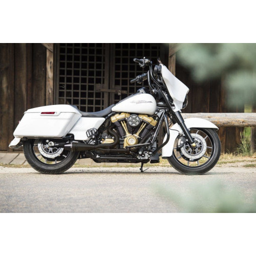 PartzBiz HD: 4403506-Sawicki 2 into 1 Black Shorty Cannon Pipe Black Tip Exhaust Harley Twin Cam 95-16 PartzBiz HD: 4403506-Sawicki 2 into 1 Black Shorty Cannon Pipe Black Tip Exhaust Harley Twin Cam 95-16