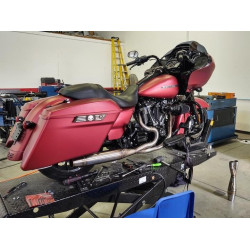 PartzBiz HD WP930-01223 - Sawicki 2 into 1 Brushed Mid Length Cannon Exhaust Harley M8 Touring 17-Up