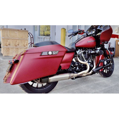 PartzBiz HD: 4403469-Sawicki 2 into 1 Brushed Mid Length Pipe Black Tip Exhaust Harley M8 Touring 17-Up PartzBiz HD: 4403469-Sawicki 2 into 1 Brushed Mid Length Pipe Black Tip Exhaust Harley M8 Touring 17-Up