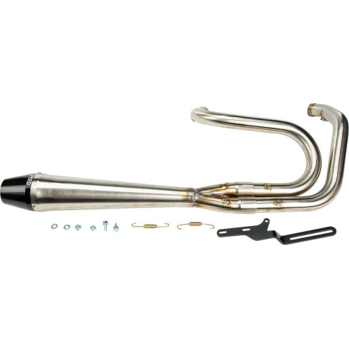 PartzBiz HD: 4403476-Sawicki 2 into 1 Raw Pipe Black Tip Exhaust System Harley Dyna FXD 91-17 PartzBiz HD: 4403476-Sawicki 2 into 1 Raw Pipe Black Tip Exhaust System Harley Dyna FXD 91-17