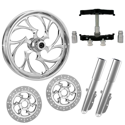 PartzBiz HD: 4403420-Shifter Chrome 23" Wheel Tire Dual Rotors w/ Raked Triple Trees Lowers & Sliders | SHIFTER-DUAL-CHR-KIT-PCKG PartzBiz HD: 4403420-Shifter Chrome 23" Wheel Tire Dual Rotors w/ Raked Triple Trees Lowers & Sliders | SHIFTER-DUAL-CHR-KIT-PCKG