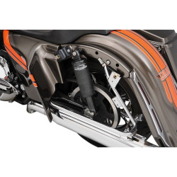 PartzBiz HD DS13110103 - Legend Black Adjustable Aero Air Ride Shocks Suspension for Harley FLH/T 00-16 | 1311-0103 PartzBiz HD DS13110103 - Legend Black Adjustable Aero Air Ride Shocks Suspension for Harley FLH/T 00-16 | 1311-0103
