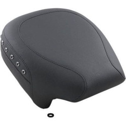 PartzBiz HD MD75579 - Mustang Smooth Black Studded Rear Passenger PillonSeat Harley 97-17 Models  | 75579