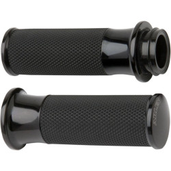 PartzBiz HD AN07-323 - Arlen Ness Fusion Black Smoothie Hand Grips Harley Throttle By Wire Models | 07-323