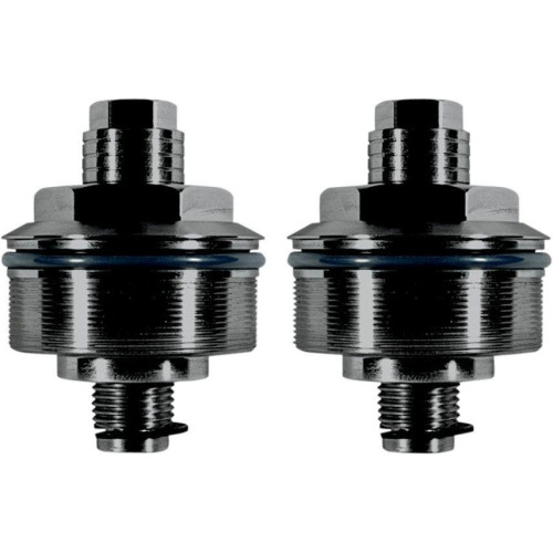PartzBiz HD: 4403083-Speed Merchant SM Black Preload Adjuster 49mm Fork Caps Harley FXD FXDWG & V-Rod | SM49A-1